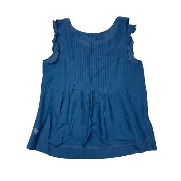 Theory pintuck pleated ruffle silk blend blouse - Picture 2 of 5